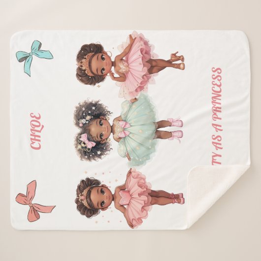 COUVERTURE SHERPA PERSONNALISÉ "ASSEZ EN TANT QUE PRINCESSE" (Devant (Horizontal))