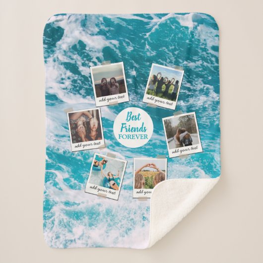 Couverture Sherpa Personnalisé Best Friends 6 Photo Collage personna (Devant)