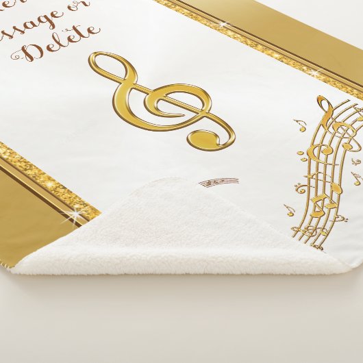 Couverture Sherpa Personnalisé, Blanche Musique Note, Cosy Sherpa (3/4)