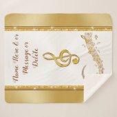 Couverture Sherpa Personnalisé, Blanche Musique Note, Cosy Sherpa (Devant (Horizontal))