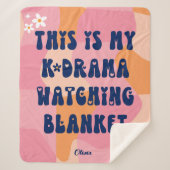 Couverture Sherpa Personnalisé Coréen dramatique amant KDrama regard (Devant)