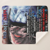 Couverture Sherpa Personnalisé Du Père Lion À Mon Fils Loup (Devant (Horizontal))