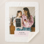 Couverture Sherpa Personnalisé Maman Je T'Aime Photo Rose (Devant)