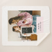 Couverture Sherpa Personnalisé Maman Je T'Aime Photo Rose (Devant (Horizontal))