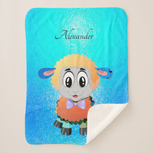 Couverture Sherpa Personnalisé mignon et doux agneau bébé caractère