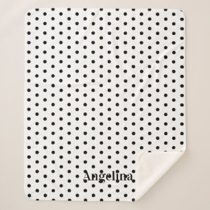 Couverture Sherpa Personnalisé Moderne Noir et Blanc à pois