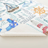 Couverture Sherpa Personnalisé nom garçons nautique voile marine (3/4)