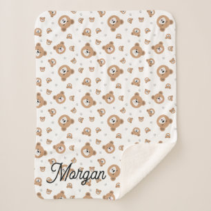 Couverture Sherpa Personnalisé, nous pouvons attendre Teddy Bear Mot