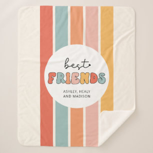 Couverture Sherpa Personnalisé Retro Meilleurs Amis BFFs Mete Bestie