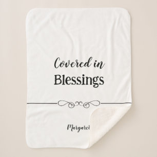 Couverture Sherpa personnalisée avec nom et messag