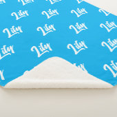 Couverture Sherpa personnalisée bleu ciel d'hiver  (3/4)