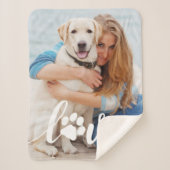 Couverture Sherpa Personnalisée Pet Lover Love Empreinte de patte Ch (Devant)