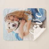 Couverture Sherpa Personnalisée Pet Lover Love Empreinte de patte Ch (Devant (Horizontal))