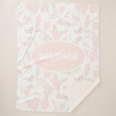 Couverture Sherpa personnalisée pour vache rose (Devant)