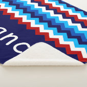 Couverture Sherpa Personnalisée Zigzag Rouge Blanc (3/4)