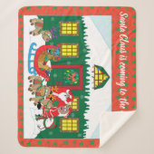 Couverture Sherpa Personnaliser le Père Noël de couleur (Devant)