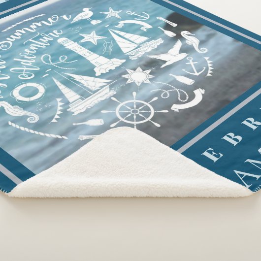 Couverture Sherpa Personnaliser le thème marin Hello Summer Adventur (3/4)