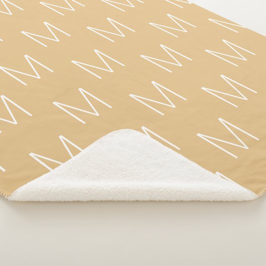 Couverture Sherpa Personnaliser monogramme lettre initiale camel kak (3/4)