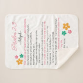 Couverture Sherpa Personnaliser Psaume 23-NIV Bible Scripture Fleurs (Devant (Horizontal))