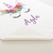 Couverture Sherpa Personnaliser Unicorn Girls Sherpa Blanket (3/4)