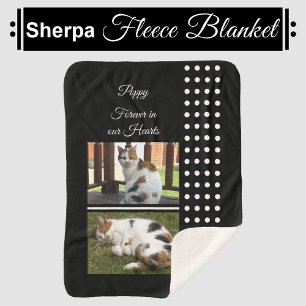 Couverture Sherpa Pet memorial chat noir et blanc ajouter des photos