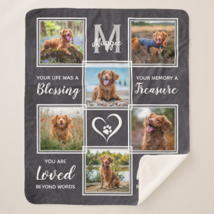 Couverture Sherpa Pet Memorial Unique 6 Photo Collage