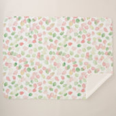 Couverture Sherpa Pétales de fleurs rose pastel menthe jolies   (Devant (Horizontal))