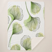 Couverture Sherpa Pétales verts (Devant)