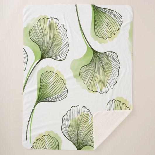 Couverture Sherpa Pétales verts (Devant)