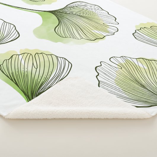 Couverture Sherpa Pétales verts (3/4)