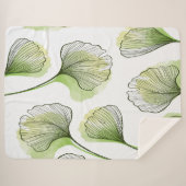 Couverture Sherpa Pétales verts (Devant (Horizontal))