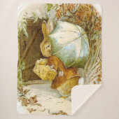 Couverture Sherpa "Peter Rabbit avec parapluie d'hiver" par Beatrix  (Devant)