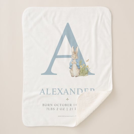 Couverture Sherpa Peter Rabbit | Lettre personnalisée A (Devant)