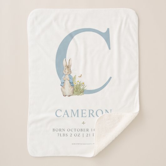 Couverture Sherpa Peter Rabbit | Lettre personnalisée C (Devant)