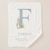 Couverture Sherpa Peter Rabbit | Lettre personnalisée F (Devant)