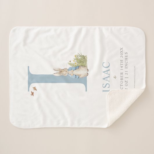 Couverture Sherpa Peter Rabbit | Lettre personnalisée I (Devant (Horizontal))