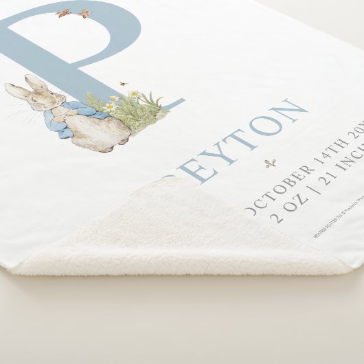 Couverture Sherpa Peter Rabbit | Lettre personnalisée P (3/4)