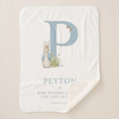Couverture Sherpa Peter Rabbit | Lettre personnalisée P (Devant)