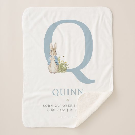 Couverture Sherpa Peter Rabbit | Lettre personnalisée Q (Devant)