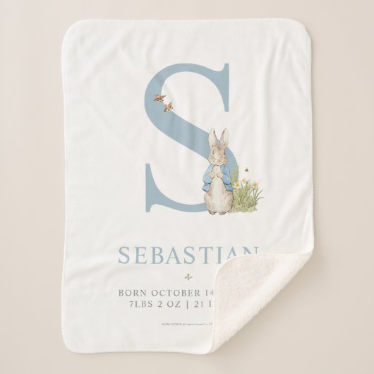 Couverture Sherpa Peter Rabbit | Lettre personnalisée S (Devant)