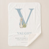 Couverture Sherpa Peter Rabbit | Lettre personnalisée V (Devant)