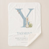 Couverture Sherpa Peter Rabbit | Lettre personnalisée Y (Devant)