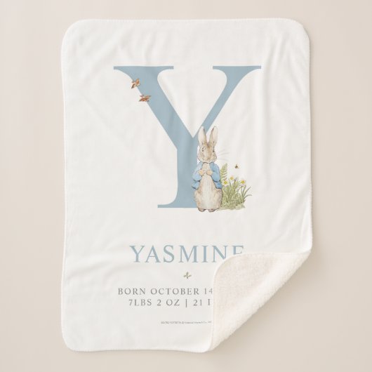 Couverture Sherpa Peter Rabbit | Lettre personnalisée Y (Devant)