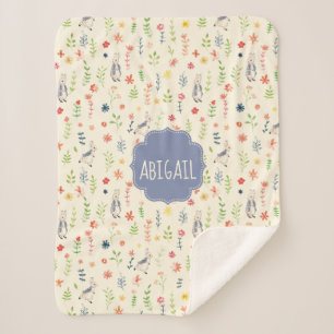 Couverture Sherpa Peter Rabbit   Motif d'aquarelle florale
