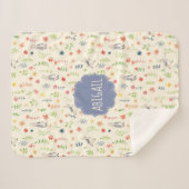 Couverture Sherpa Peter Rabbit | Motif d'aquarelle florale (Devant (Horizontal))