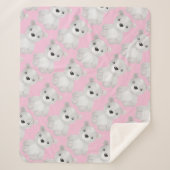 Couverture Sherpa Petit Baby shower Ours Anniversaire Fille Rose (Devant)