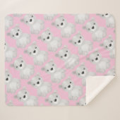Couverture Sherpa Petit Baby shower Ours Anniversaire Fille Rose (Devant (Horizontal))