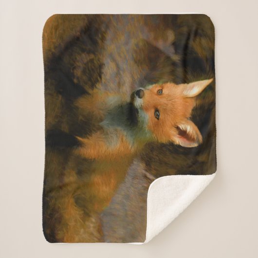 Couverture Sherpa Petit bébé Fox Cub Portrait (Devant)