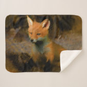 Couverture Sherpa Petit bébé Fox Cub Portrait (Devant (Horizontal))