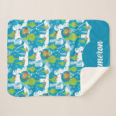 Couverture Sherpa Petit Grinch | Joyeux Motif Turquoise Grinchmas (Devant (Horizontal))